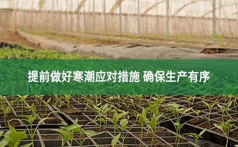 提前做好寒潮应对措施 确保生产有序