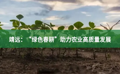 靖远：“绿色春耕”助力农业高质量发展