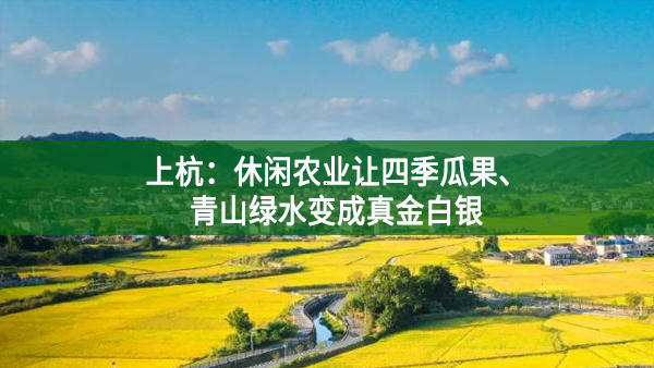 上杭：休闲农业让四季瓜果、青山绿水变成真金白银