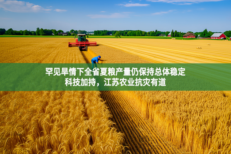 罕见旱情下全省夏粮产量仍保持总体稳定 科技加持，江苏农业抗灾有道