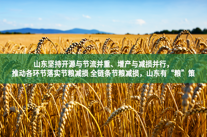 山东坚持开源与节流并重、增产与减损并行，推动各环节落实节粮减损 全链条节粮减损，山东有“粮”策