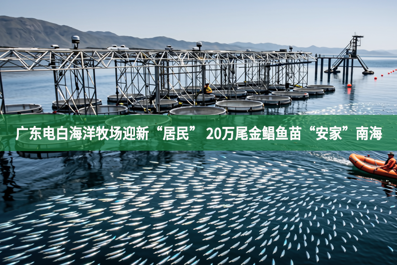广东电白海洋牧场迎新“居民” 20万尾金鲳鱼苗“安家”南海