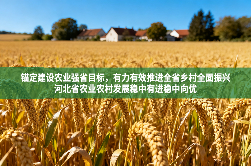 锚定建设农业强省目标，有力有效推进全省乡村全面振兴 河北省农业农村发展稳中有进稳中向优