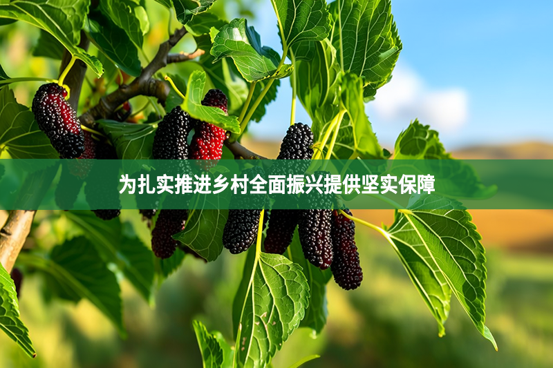 为扎实推进乡村全面振兴提供坚实保障