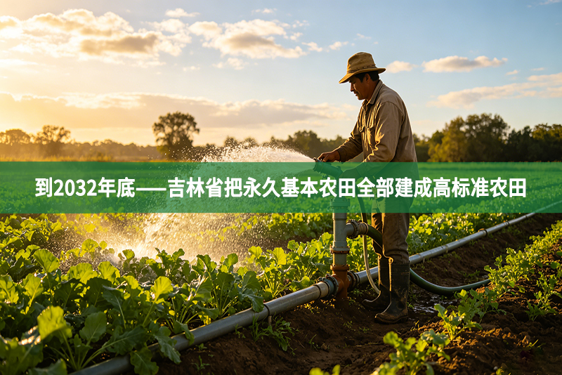 到2032年底——吉林省把永久基本农田全部建成高标准农田
