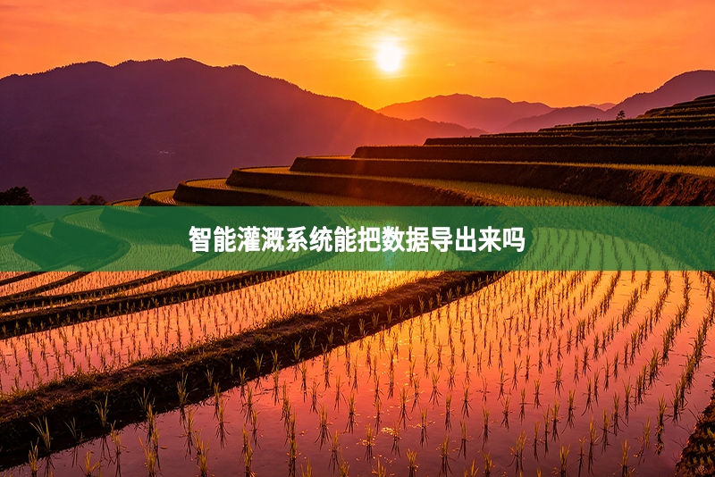 智能灌溉系统能把数据导出来吗