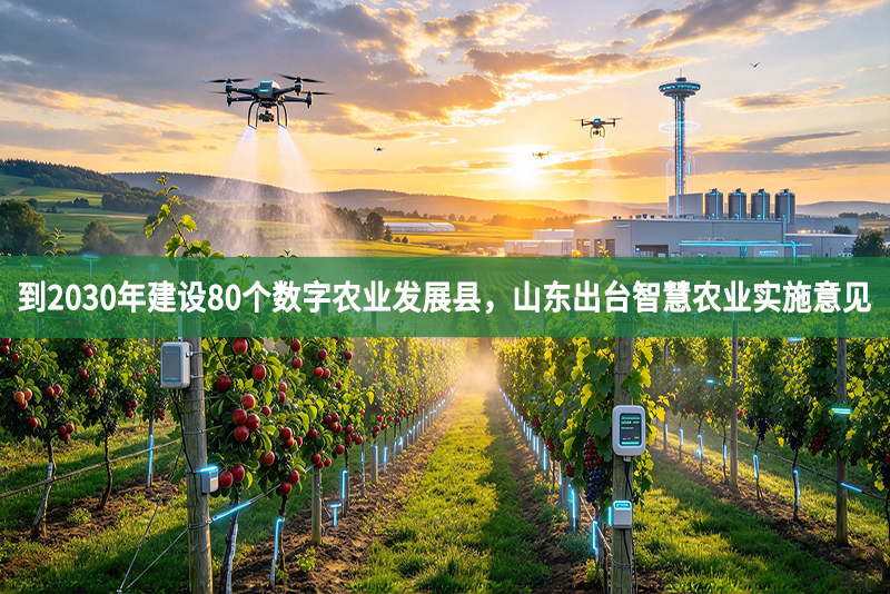 到2030年建设80个数字农业发展县，山东出台智慧农业实施意见